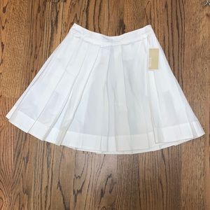 NWT Michael Kors Pleated Skirt, White, Size 2